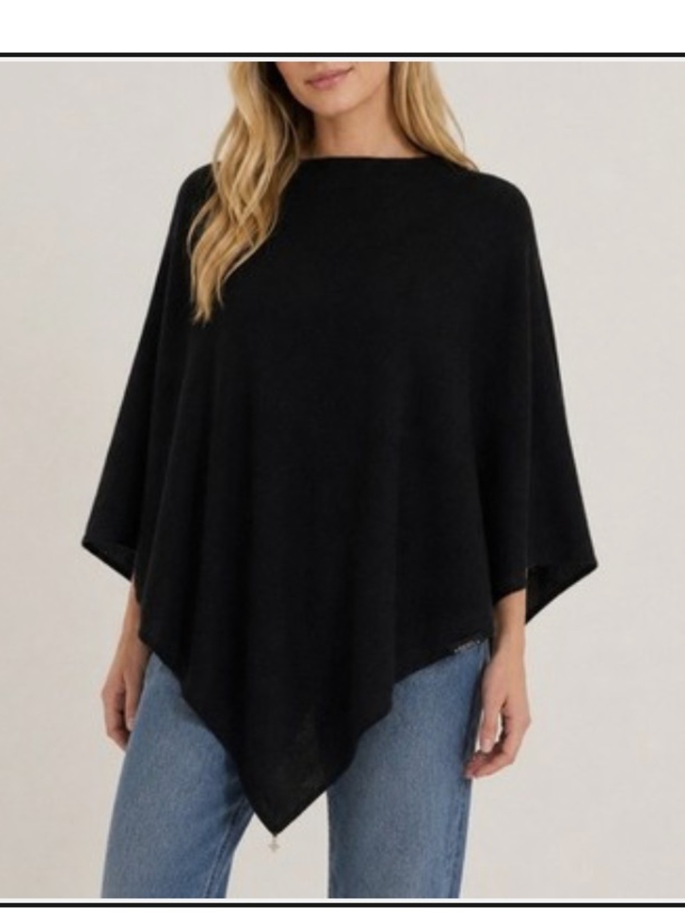 Beryll 100% Cashmere Poncho Black One Size